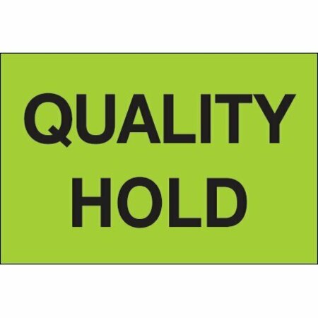 BSC PREFERRED 2 x 3'' - ''Quality Hold'' Fluorescent Green Labels S-8166